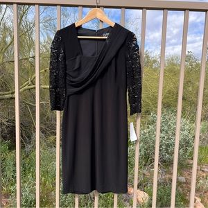 Alex Evenings NWT Women’s Petite Dress Size 4P Color Black Zipper Back